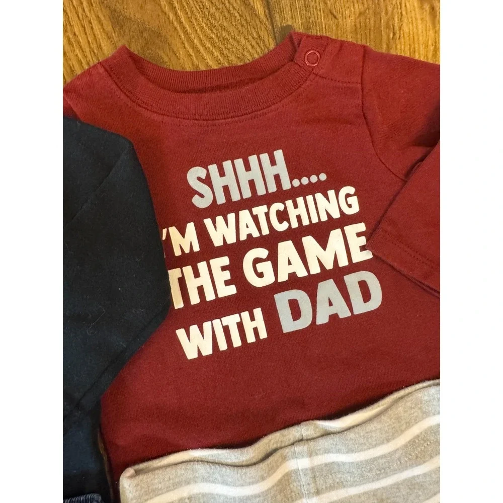 Baby Boy 0/3 Months Outfits Pants Long Sleeve Shirts Bodysuit Clothes Lot‎ Dad